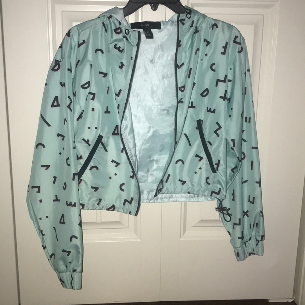 Cropped Electric/Light Blue Windbreaker